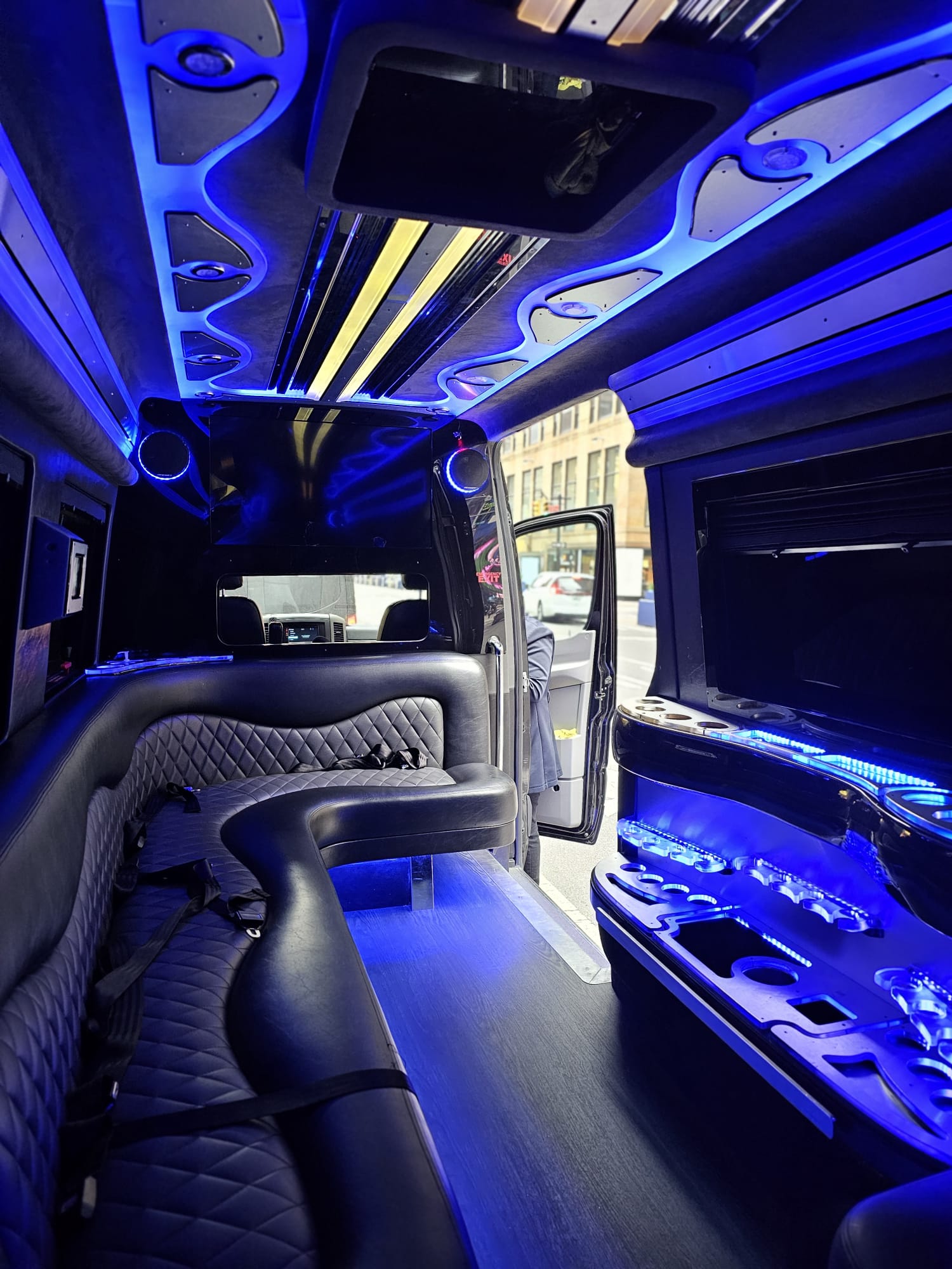 Limo-style Sprinter interior